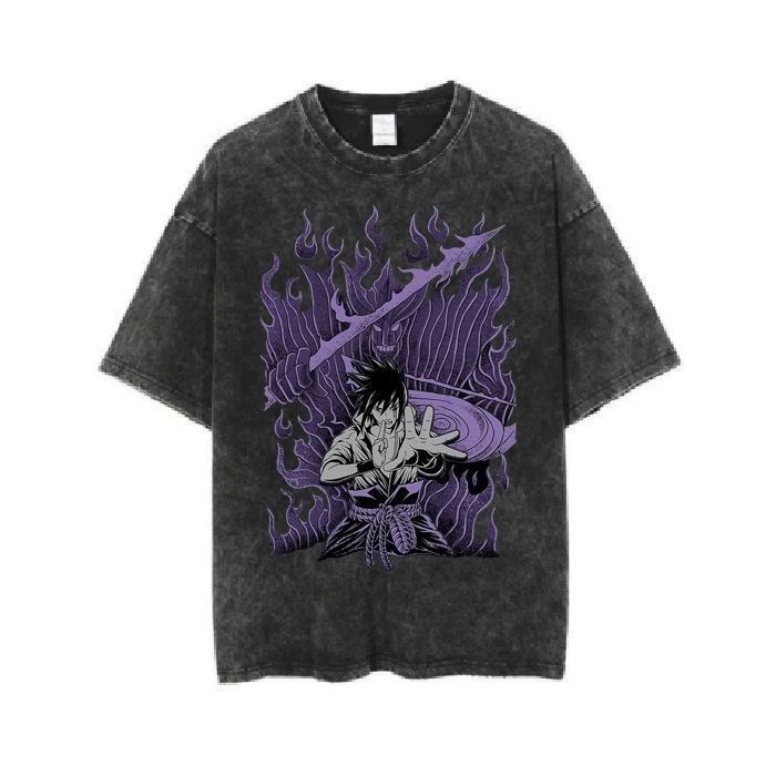 Summer Clothing Brands - Koszulka Naruto Sasuke z krótkim rękawem,